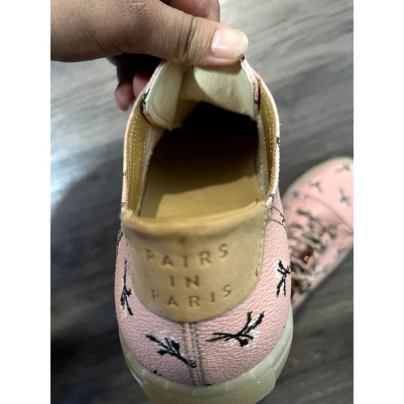 Pairs in Paris Broomingalas Women's Floral Print Leather Low Top Sneakers - Picture 8 of 8